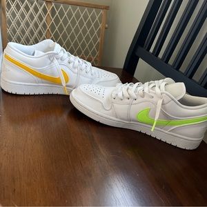 Jordon 1 low multi color swoosh